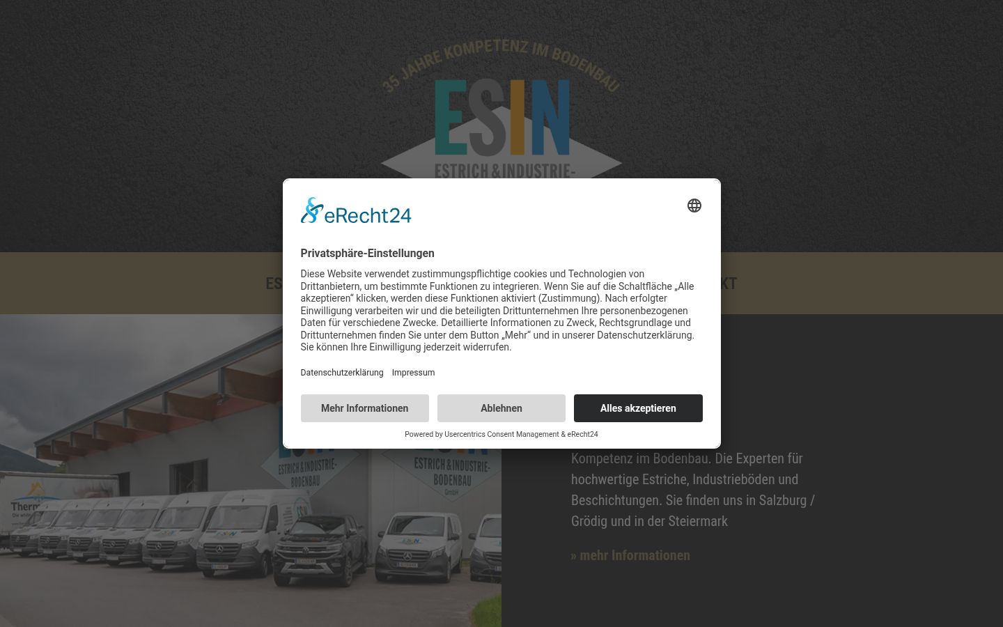 Captura de ecrã do banner de consentimento apresentado antes de qualquer interação