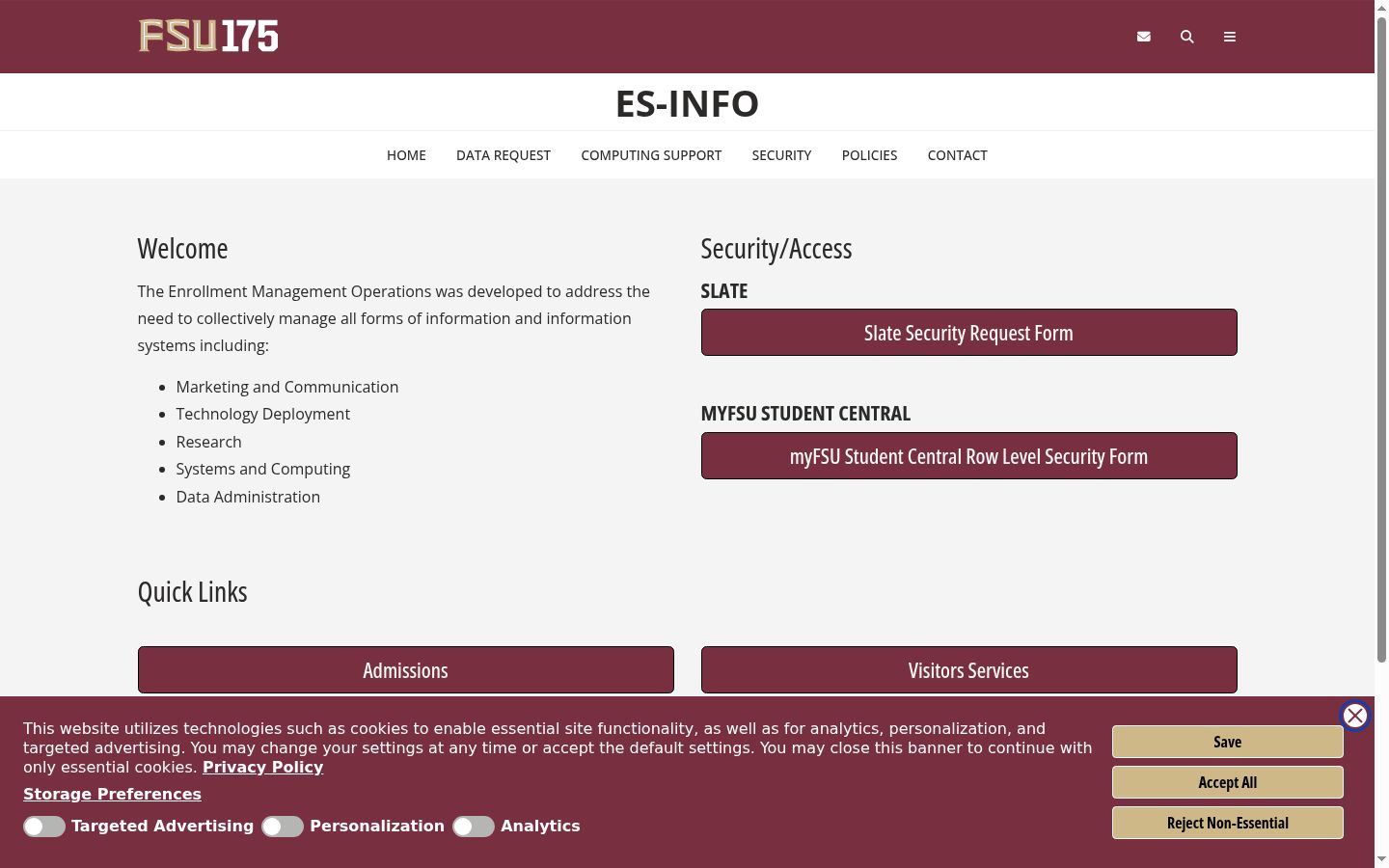 Screenshot of the consent banner shown before any interaction