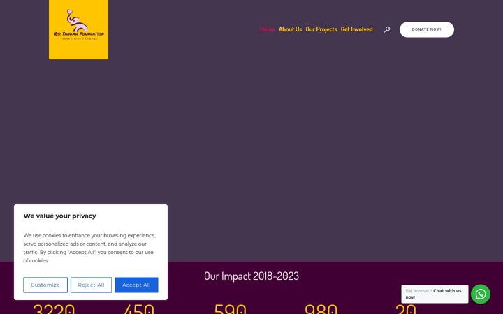 Screenshot ta' esiyankahfoundation.org