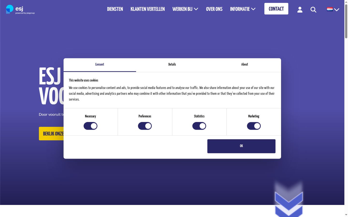 Screenshot tal-banner tal-kunsens muri qabel kwalunkwe interazzjoni