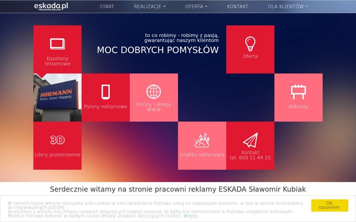 Snímek obrazovky eskada.pl