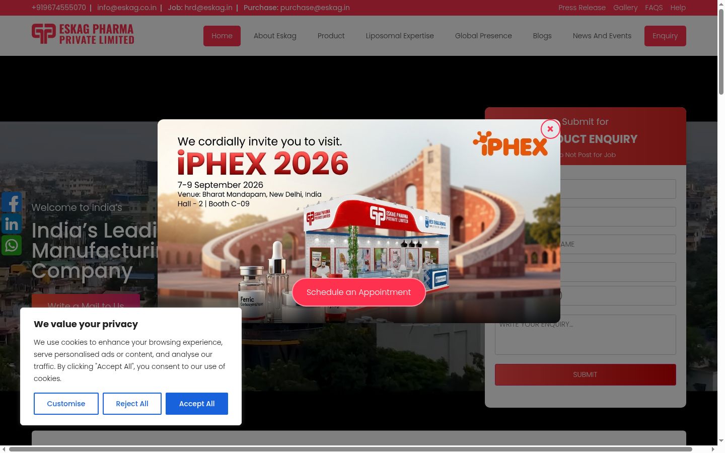 Screenshot of the consent banner shown before any interaction
