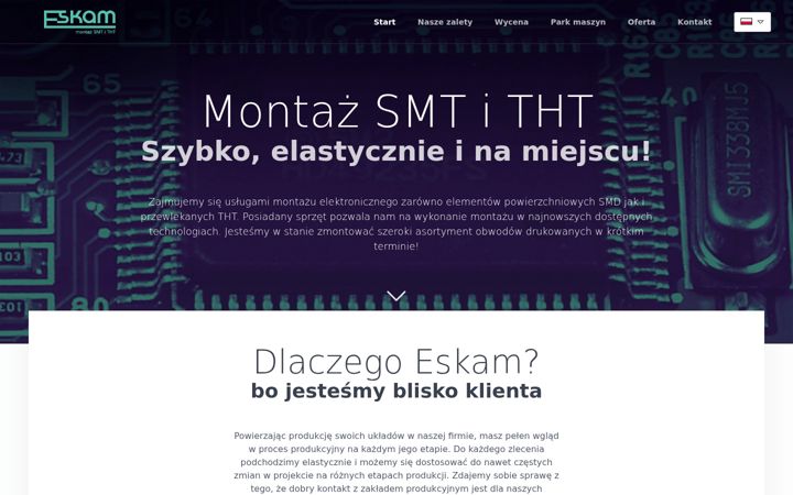 Snímek obrazovky eskam.com.pl
