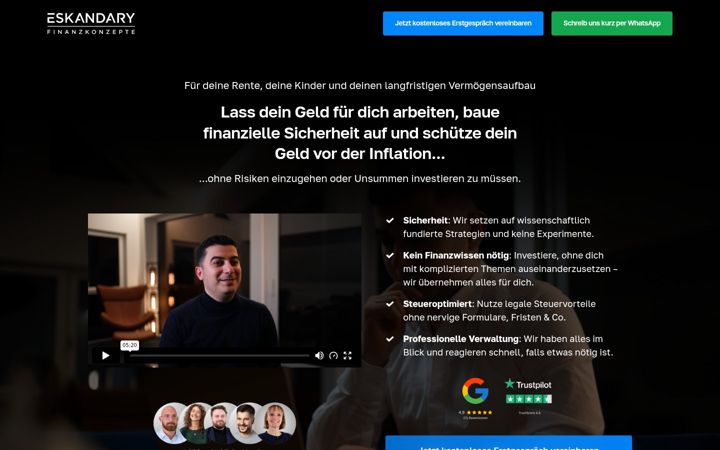 Skjermbilde av eskandary.de