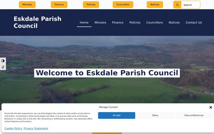 Posnetek zaslona eskdaleparishcouncil.co.uk