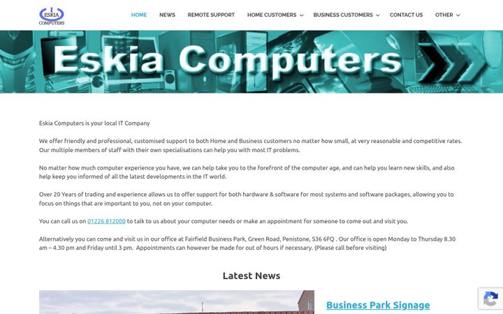 Posnetek zaslona eskia.co.uk