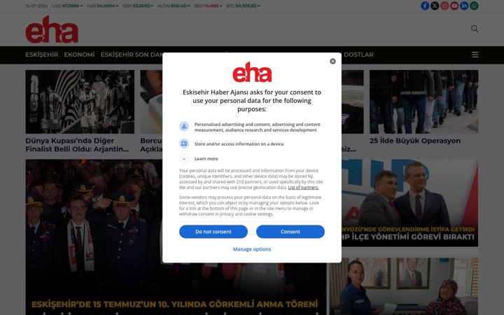 Screenshot of eskisehirhaberajansi.com