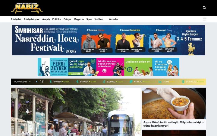 Captură de ecran a eskisehirnabiz.com
