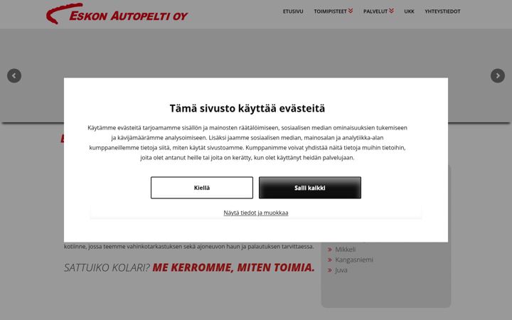 Captura de pantalla de eskonautopelti.fi