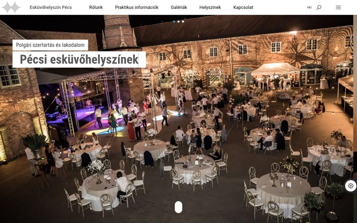 Kuvakaappaus sivustosta eskuvohelyszinpecs.hu