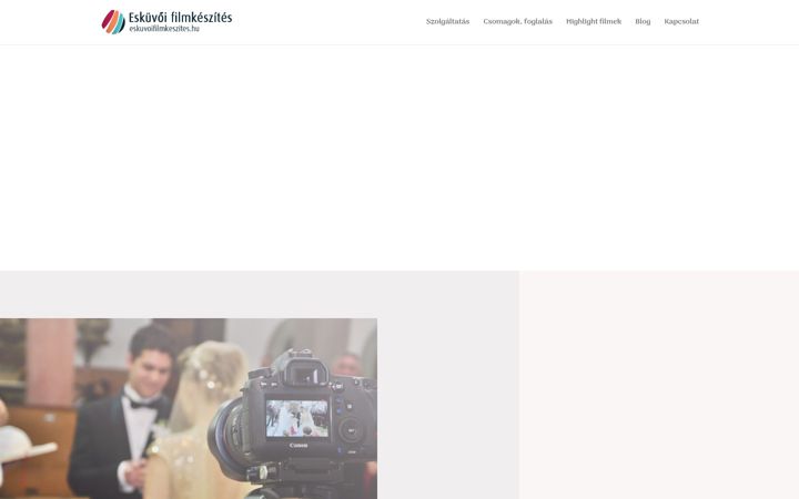Kuvakaappaus sivustosta eskuvoifilmkeszites.hu