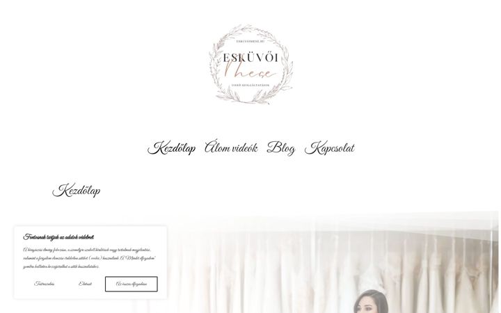 Kuvakaappaus sivustosta eskuvoimese.hu