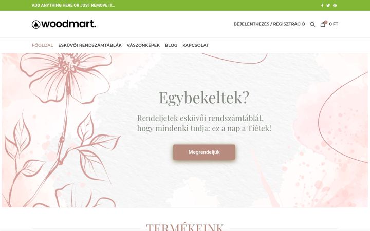 Kuvakaappaus sivustosta eskuvoirendszamtabla.hu