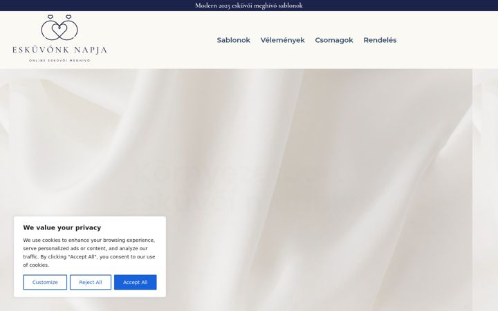 Kuvakaappaus sivustosta eskuvonknapja.hu