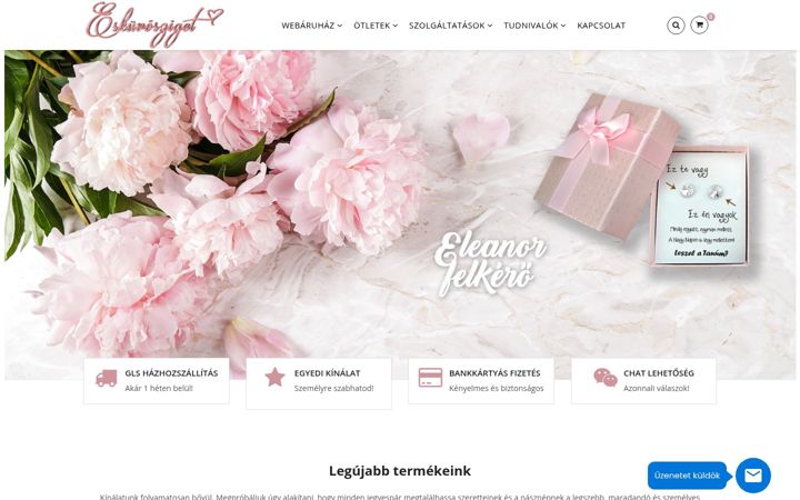 Kuvakaappaus sivustosta eskuvosziget.hu
