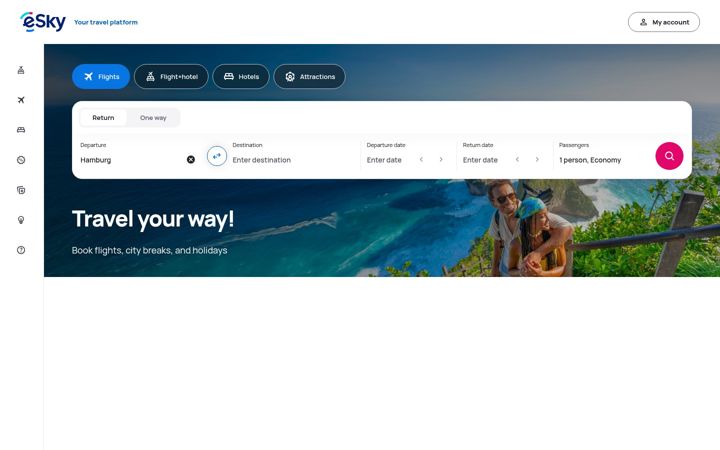 Screenshot ta' eskytravel.co.za