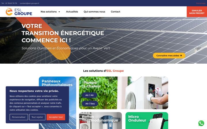 Screenshot di esl-groupe.fr