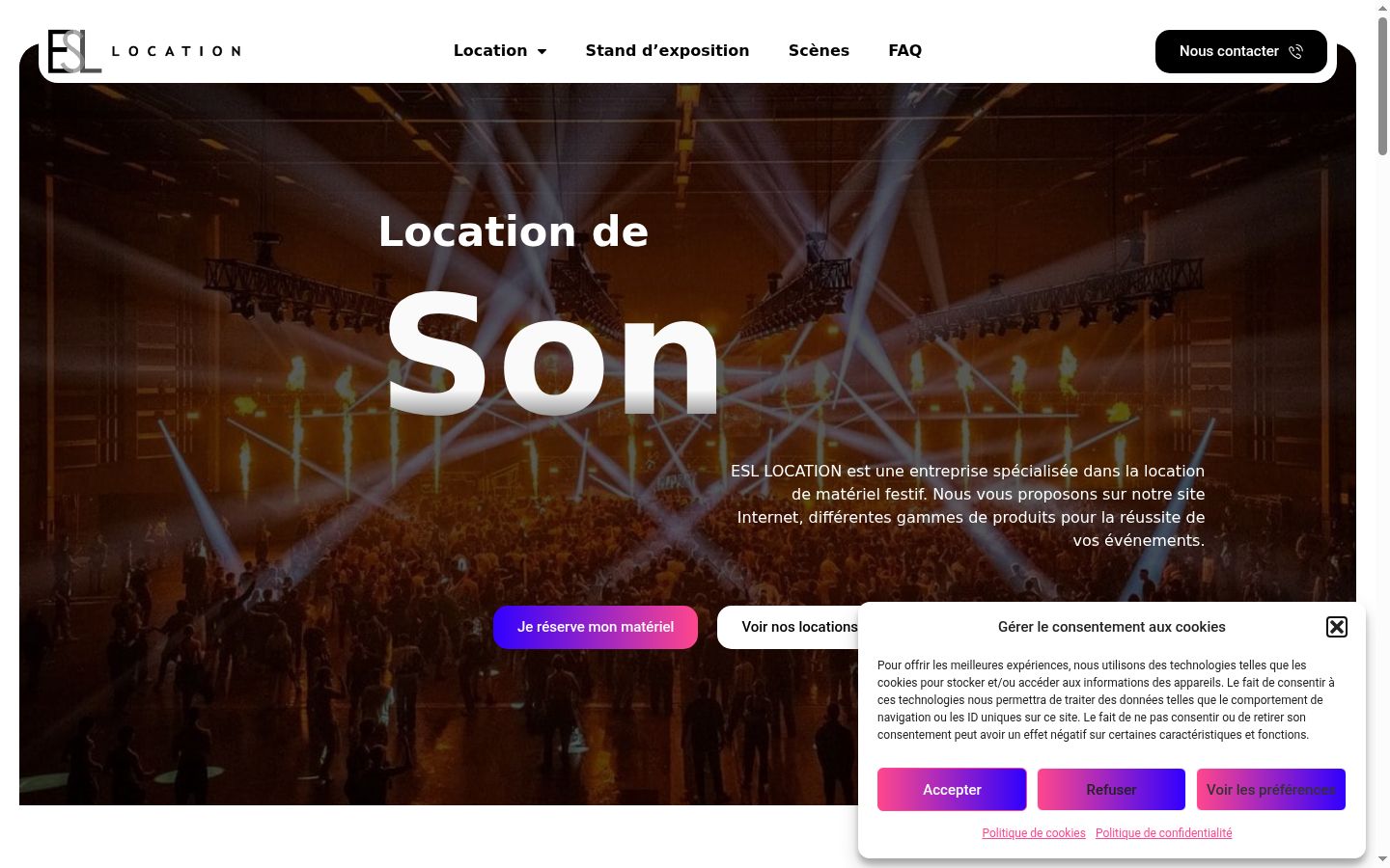Screenshot of the consent banner shown before any interaction