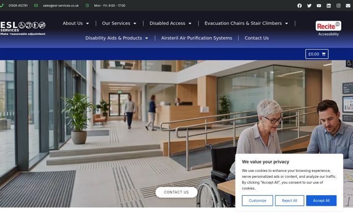 Posnetek zaslona esl-services.co.uk