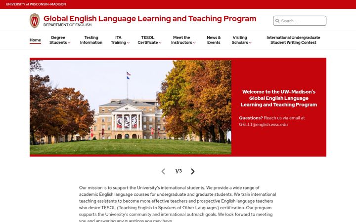 Screenshot of esl.wisc.edu