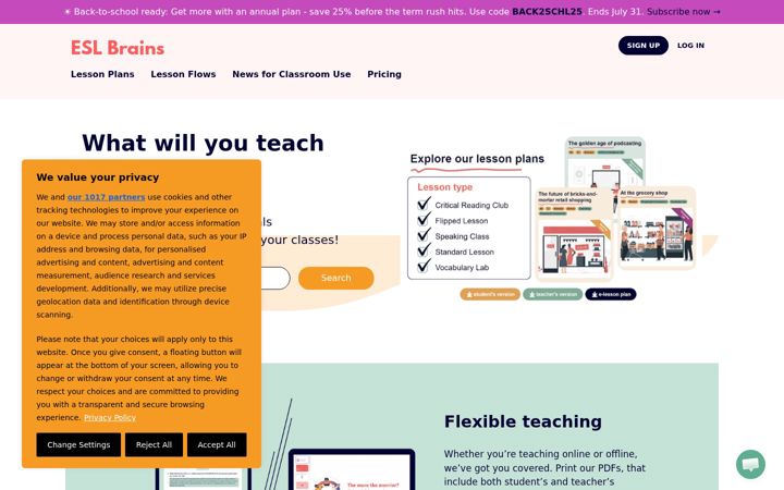 Screenshot of eslbrains.com