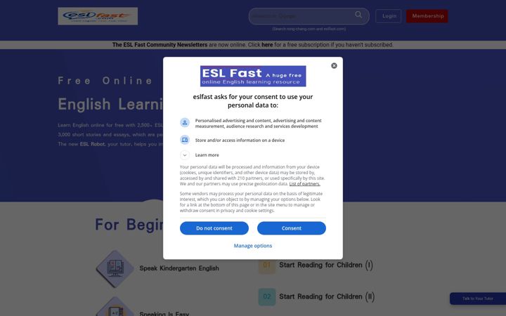 Screenshot του eslfast.com