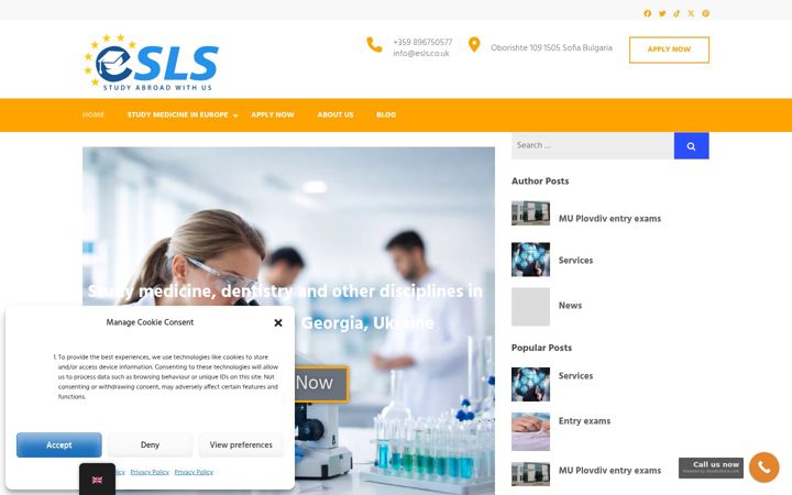 Posnetek zaslona esls.co.uk