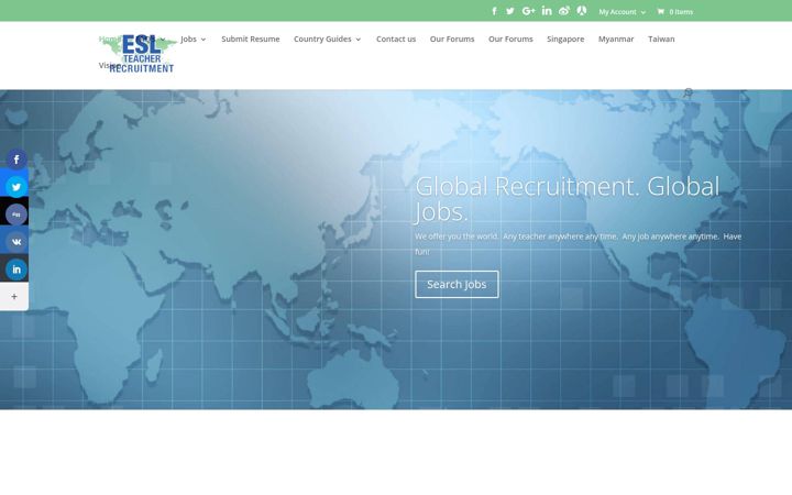 Screenshot of eslteacherrecruitment.com