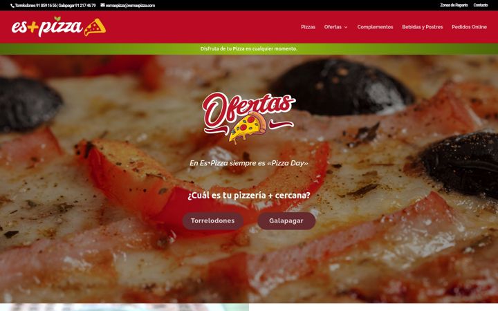 Screenshot ta' esmaspizza.es