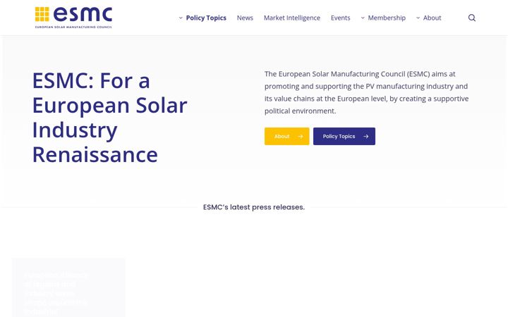 Screenshot of esmc.solar
