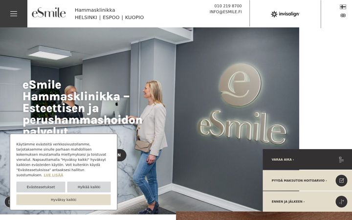 Екранна снимка на esmile.fi