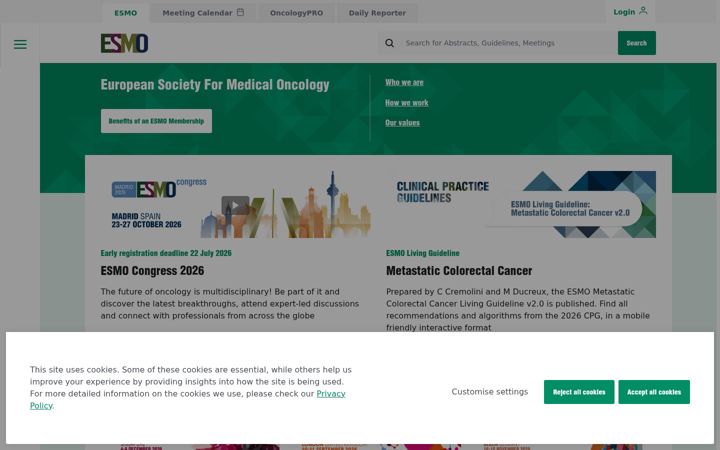 Screenshot di esmo.org
