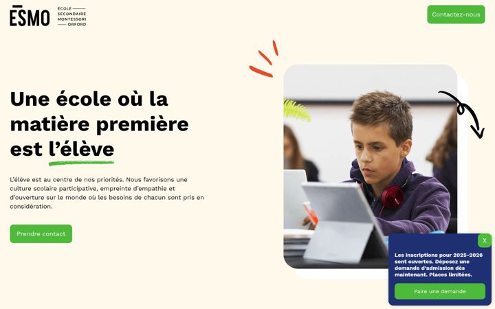 Screenshot of esmoeducation.ca