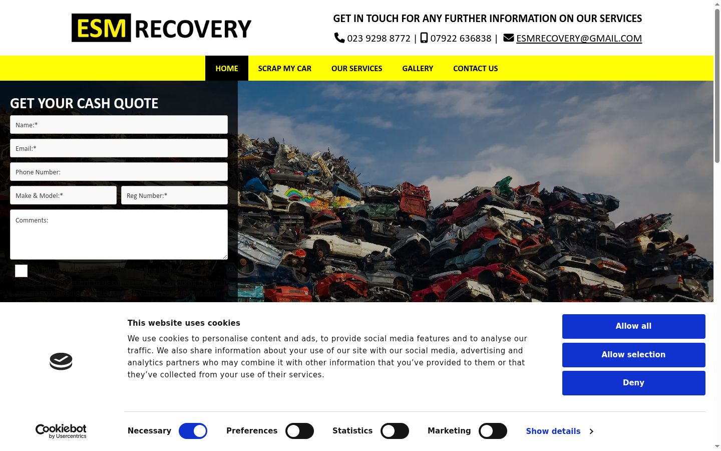 Screenshot of the consent banner shown before any interaction
