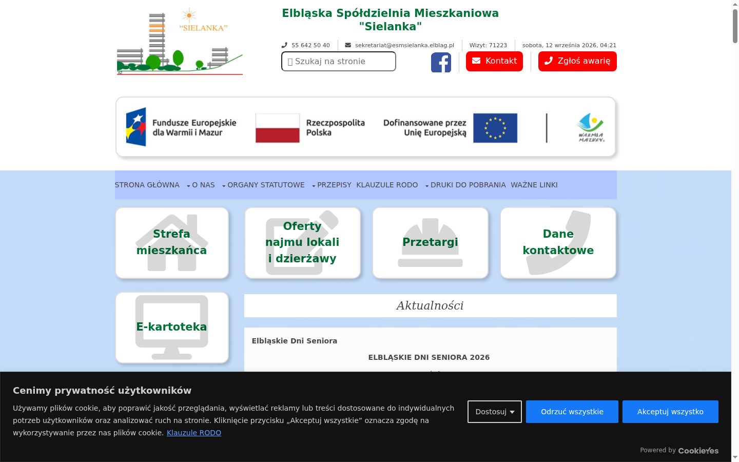 Screenshot del banner di consenso mostrato prima di qualsiasi interazione