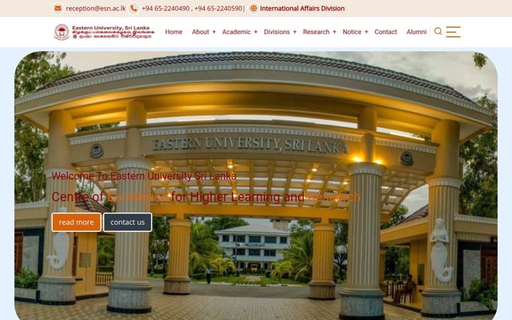 Screenshot of esn.ac.lk