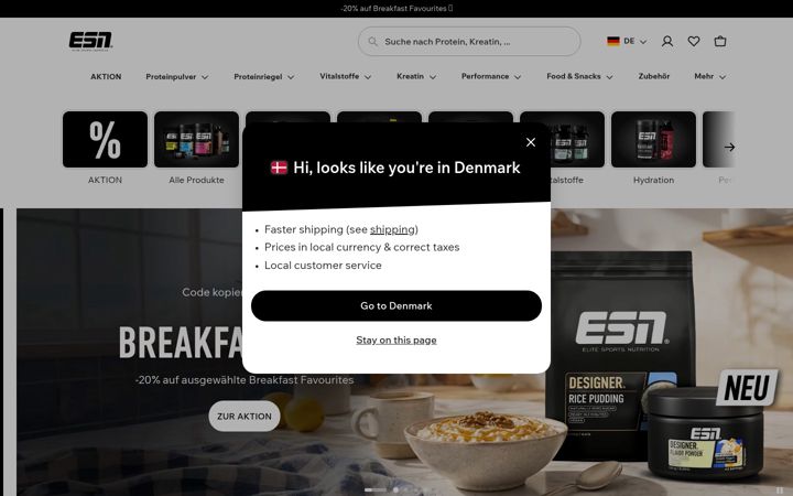 Screenshot von esn.com
