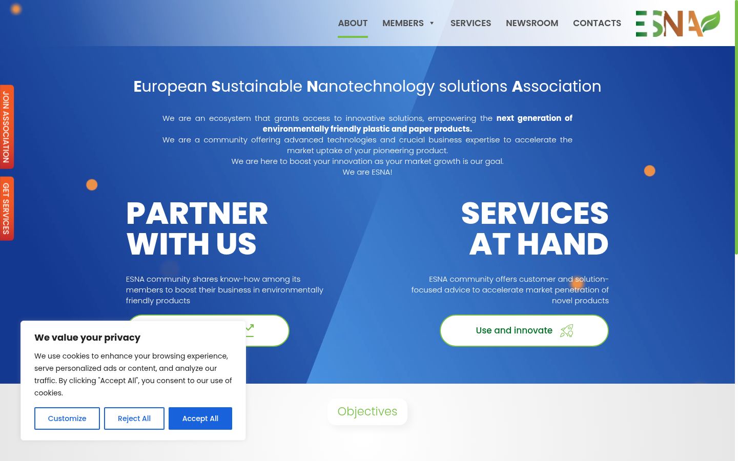 Screenshot of the consent banner shown before any interaction