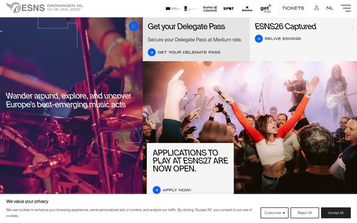 Screenshot ta' esns.nl