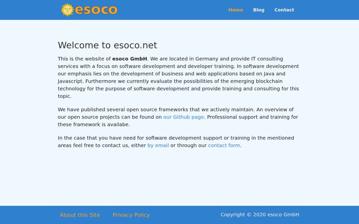 Snímek obrazovky esoco.net
