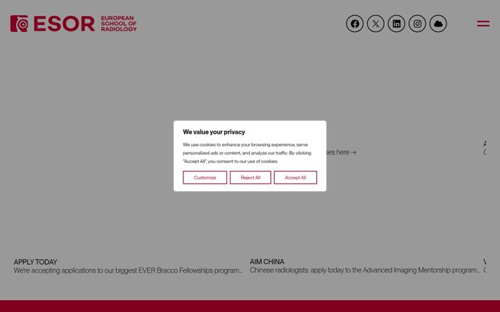 Skjámynd af esor.org