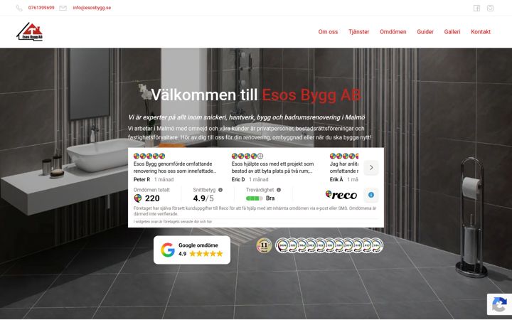 Skjermbilde av esosbygg.se