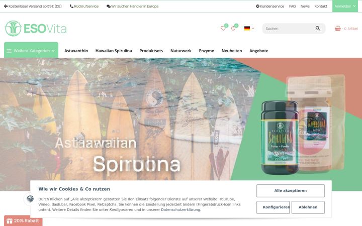 Skjermbilde av esovita.de
