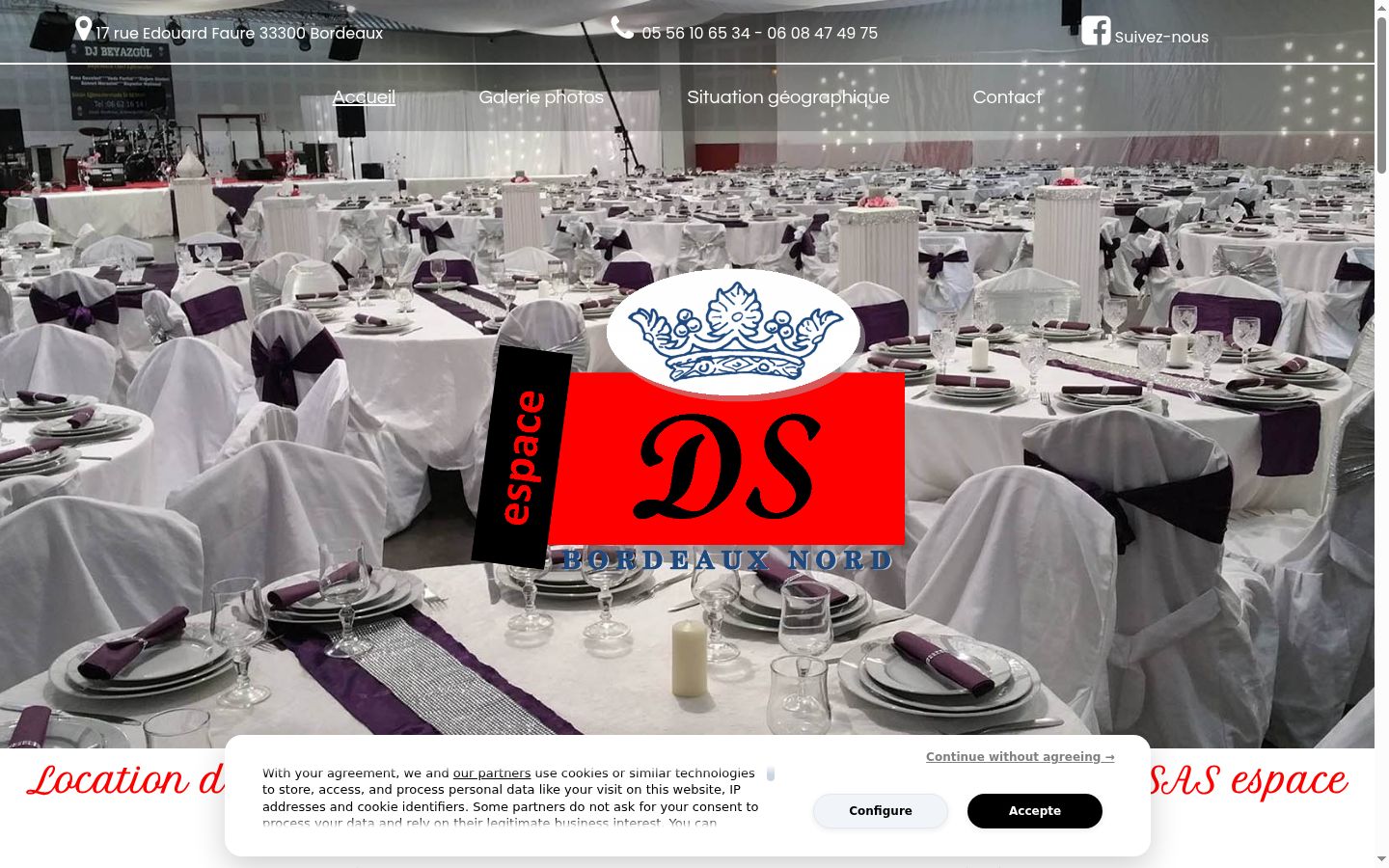 Screenshot del banner di consenso mostrato prima di qualsiasi interazione