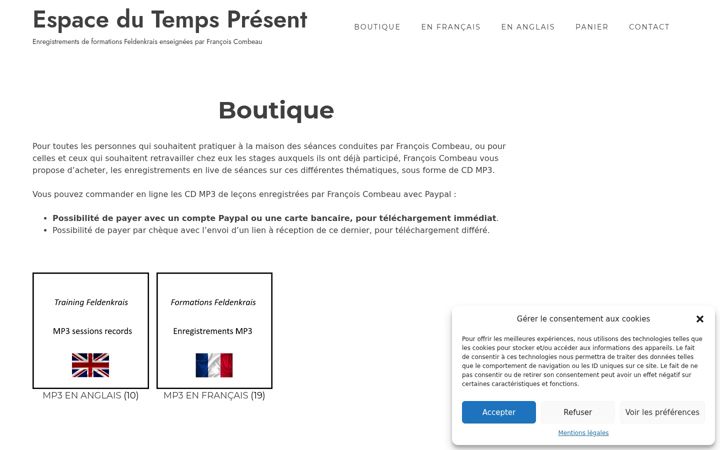 Skærmbillede af espace-du-temps-present.fr