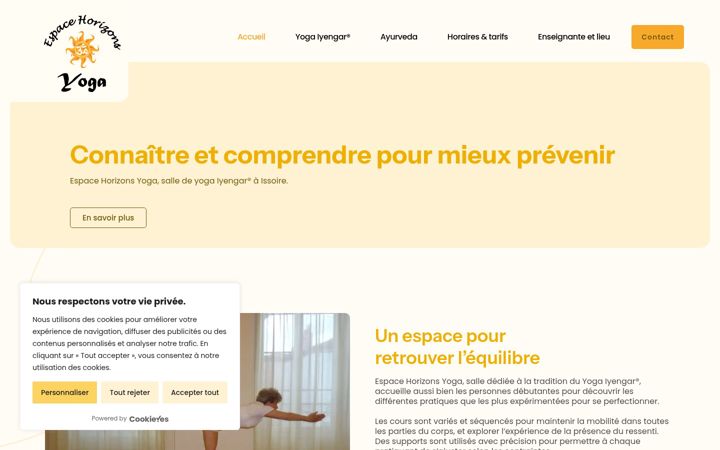 Skærmbillede af espace-horizons-yoga.fr