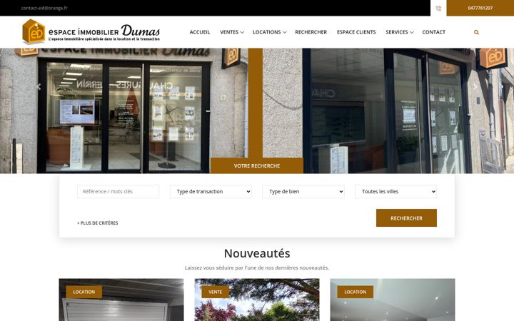 Skærmbillede af espace-immobilier-dumas.fr