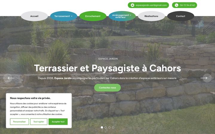 Skærmbillede af espace-jardin-sarl.fr