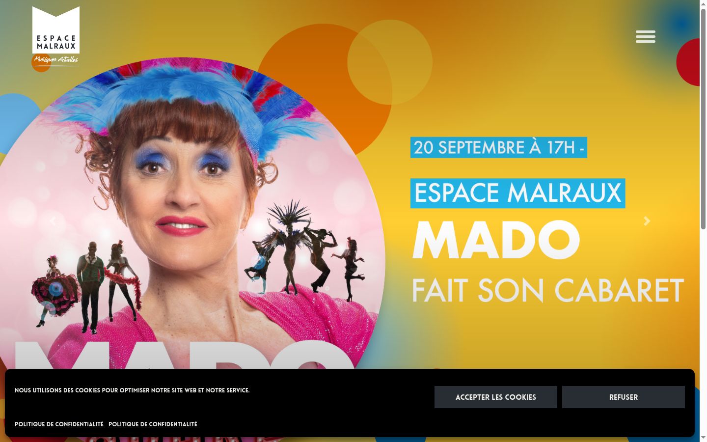 Capture d'écran de la bannière de consentement affichée avant toute interaction