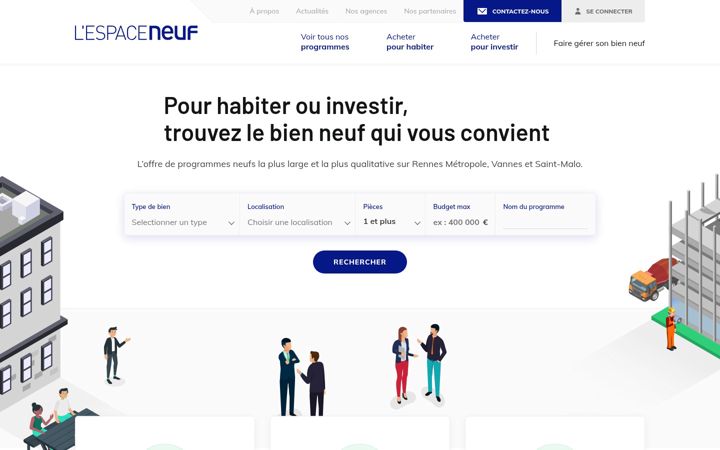 Skærmbillede af espace-neuf.fr